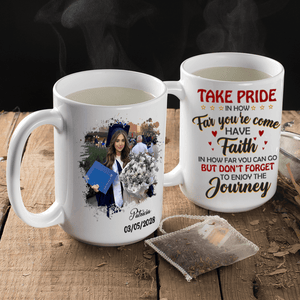 GeckoCustom Take Pride Congrats Grad Graduation mug, Upload Photo  HN590