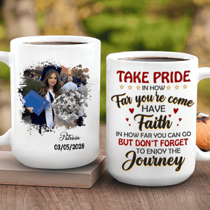 GeckoCustom Take Pride Congrats Grad Graduation mug, Upload Photo  HN590