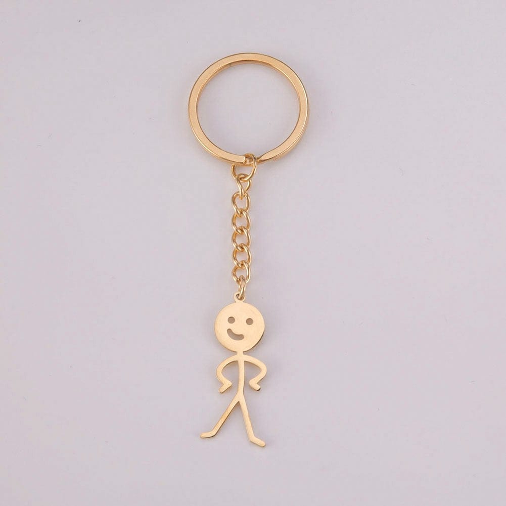GeckoCustom Teamer Funny Fuxk You Middle Finger Stickman Keychain 2023 Cute Trend School Bag Car Key Pendant Couple New Trinket Gift Keyring Akimbo-G