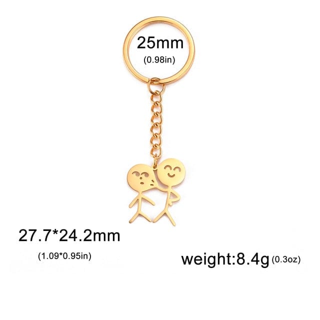 GeckoCustom Teamer Funny Fuxk You Middle Finger Stickman Keychain 2023 Cute Trend School Bag Car Key Pendant Couple New Trinket Gift Keyring Pinch Face-G