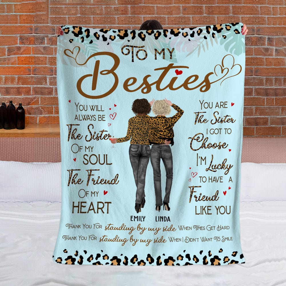 GeckoCustom Thank You For Standing By My Side Friendship Besties Blanket Personalized Gift DA199 890114