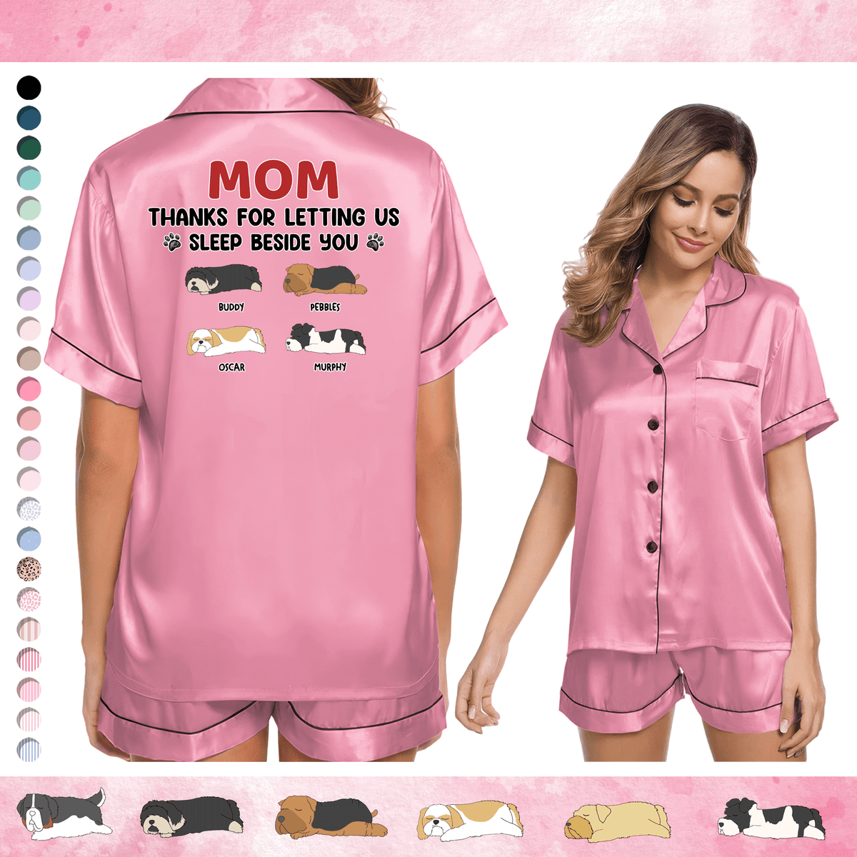 GeckoCustom Thanks For Letting Me Sleep Beside You Dog Pajama Set T368 890869