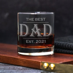 GeckoCustom The Best Dad Rock Glass Personalized Gift TH10 891007 10.5oz