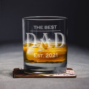 GeckoCustom The Best Dad Rock Glass Personalized Gift TH10 891007 10.5oz