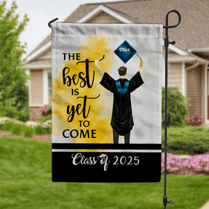 GeckoCustom The Best Is Yet To Come Class Of - Boy Version Flag, Senior Gift, Graduation Day HN590 HA75 891886 Without flagpole / 12 x 18 Inch