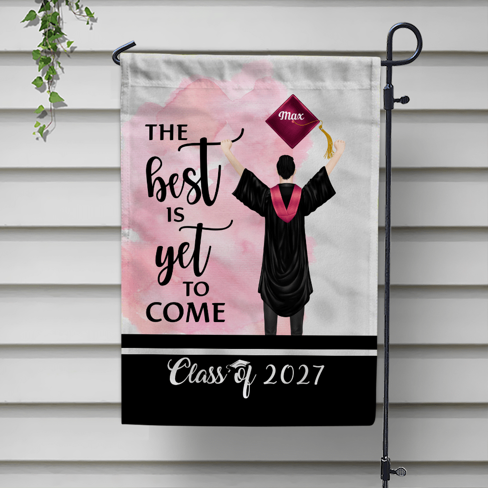 GeckoCustom The Best Is Yet To Come Class Of - Boy Version Flag, Senior Gift, Graduation Day HN590 HA75 891886