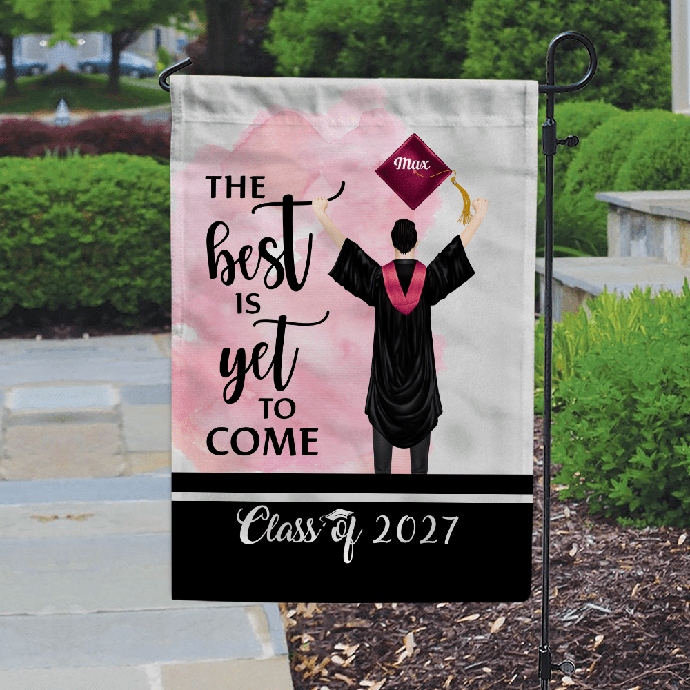 GeckoCustom The Best Is Yet To Come Class Of - Boy Version Flag, Senior Gift, Graduation Day HN590 HA75 891886