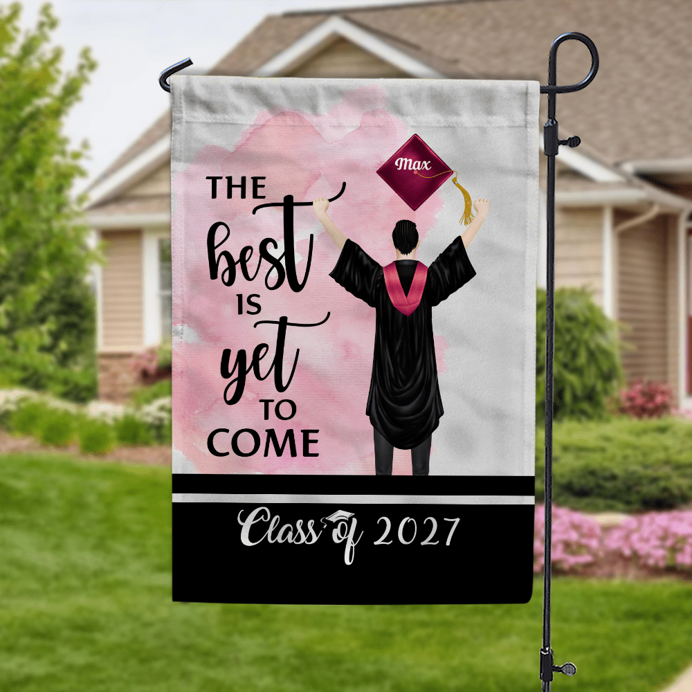 GeckoCustom The Best Is Yet To Come Class Of - Boy Version Flag, Senior Gift, Graduation Day HN590 HA75 891886