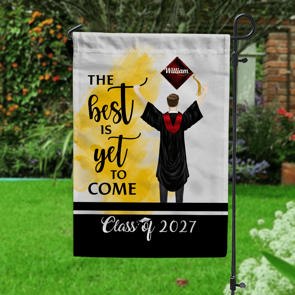 GeckoCustom The Best Is Yet To Come Class Of - Boy Version Flag, Senior Gift, Graduation Day HN590 HA75 891886