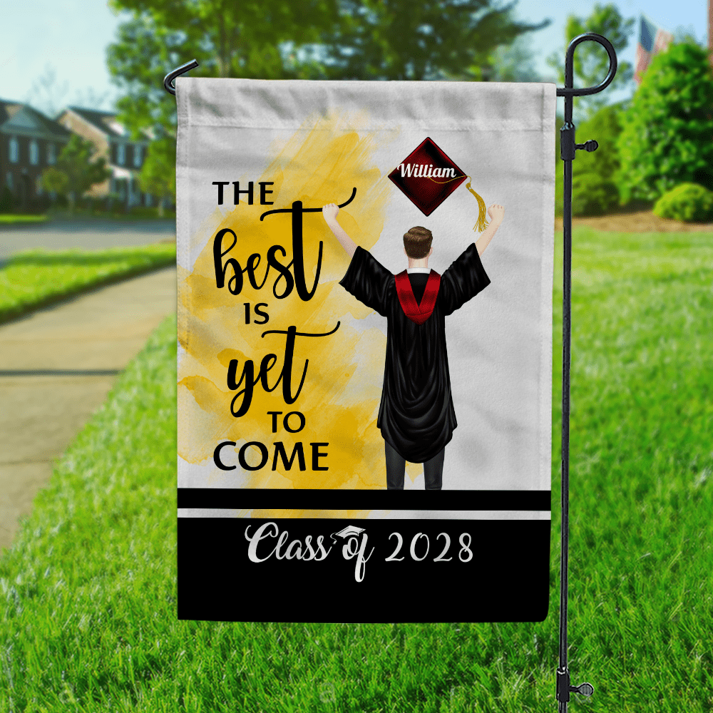 GeckoCustom The Best Is Yet To Come Class Of - Boy Version Flag, Senior Gift, Graduation Day HN590 HA75 891886