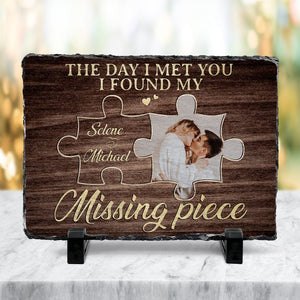 GeckoCustom The Day I Met You I Found My Missing Piece Custom Couple Photo Rectangle Shaped Stone With Stand CH07 895190