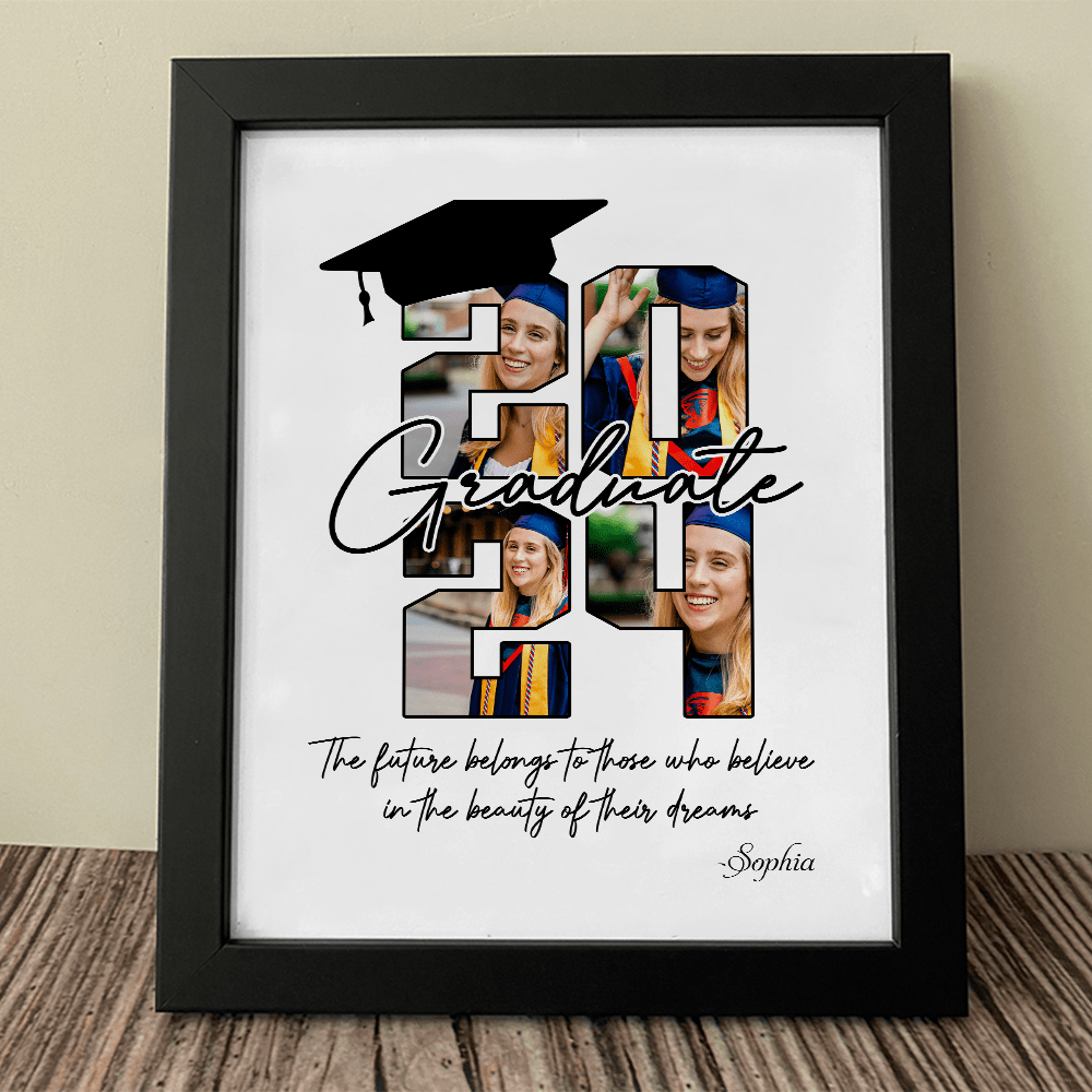 GeckoCustom The Future Belongs To Graduation Picture Frame, Upload Photo HN590 8"x10"