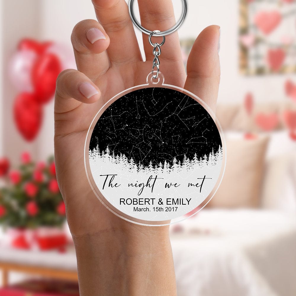 GeckoCustom The Night We Met Personalized Star Map Acrylic Keychain Couple Anniversary Gift LM32 895112 60mmW x 40mmH