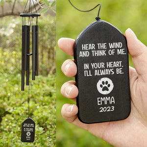 GeckoCustom Think Of Me Dog Cat Memorial Wind Chimes Personalized Gifts TA29 889829