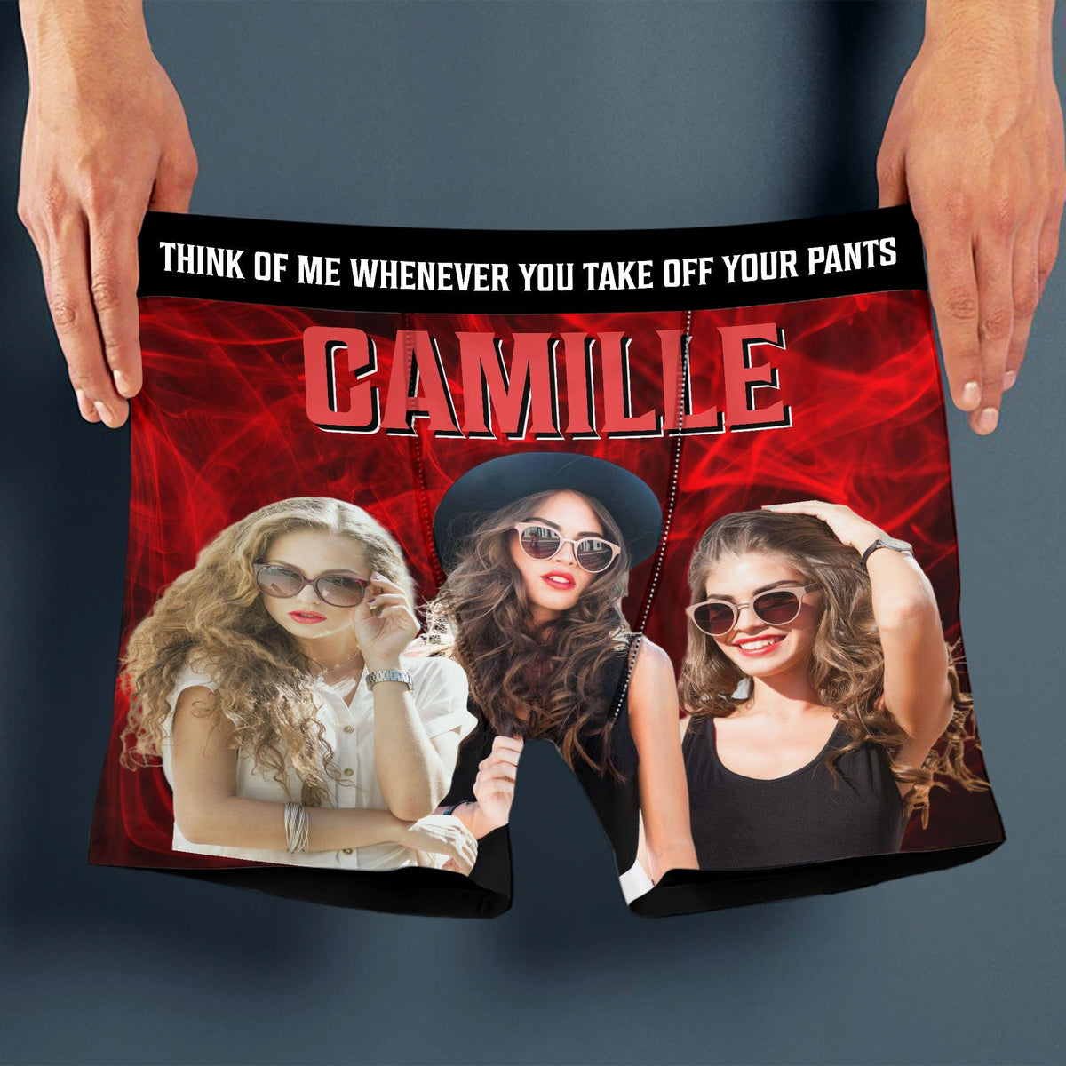 GeckoCustom Think of Me Whenever You Take Off You Pant Custom Photo Man's Boxer Gift For Boyfriend Husband CH07 895208