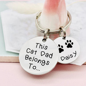 GeckoCustom This Cat Mom Dog Mom Belongs To Pet Keychain Personalized Gift DA199 890547