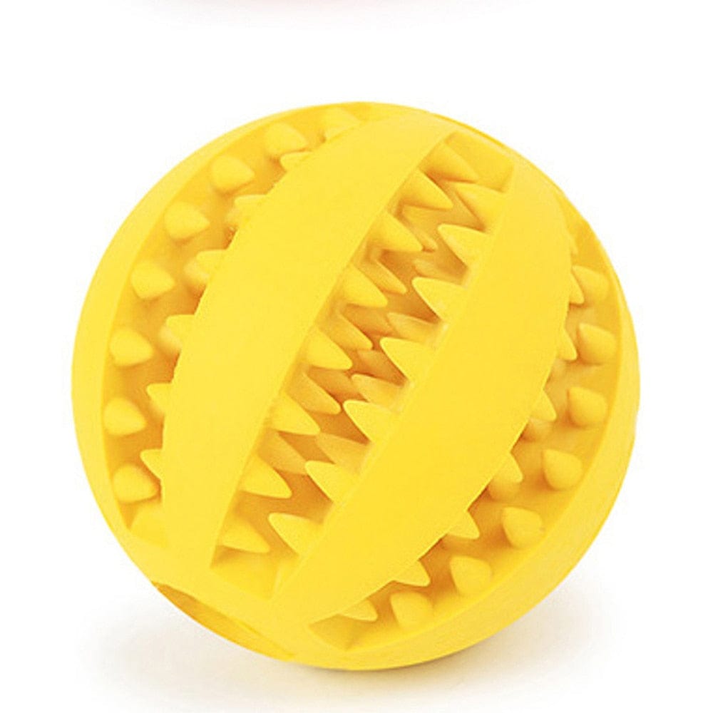 GeckoCustom Toys for Dogs Rubber Dog Ball for Puppy Funny Dog Toys for Pet Puppies Large Dogs Tooth Cleaning Snack Ball Toy for Pet Products Yellow / S Diameter 5cm