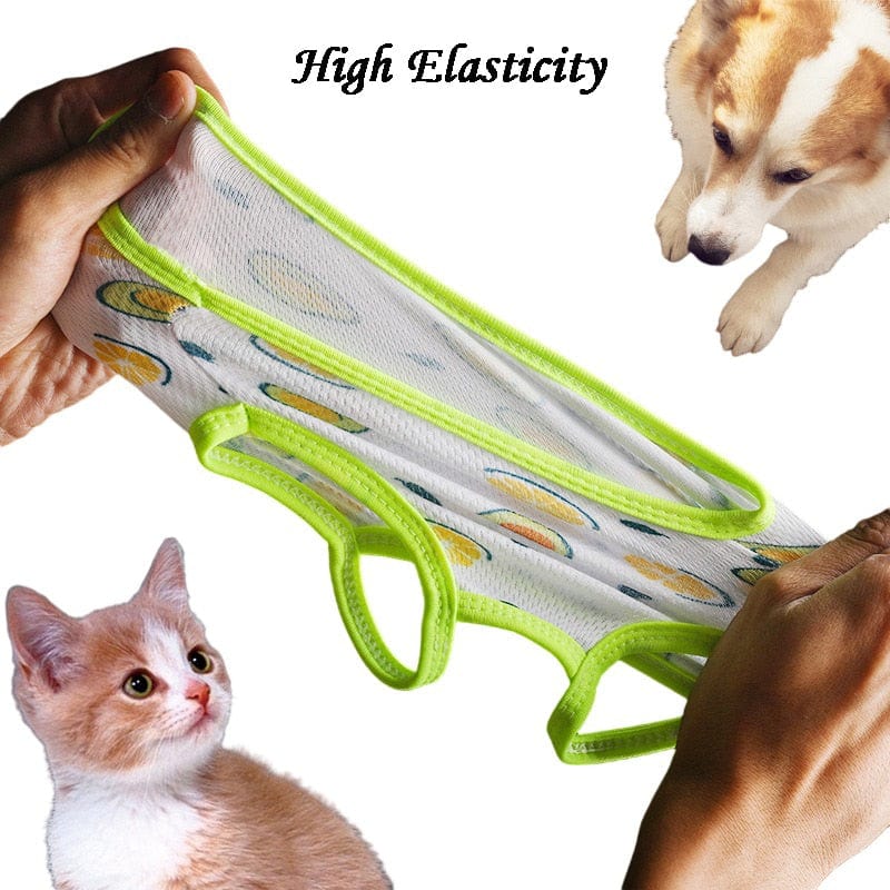 GeckoCustom Ultra Thin Dog Cooling Vest Breathable Mesh Cloth Pet Clothes for Small Dogs Cute Fruit Print Summer Puppy Cat Cheap T-shirt