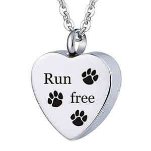 GeckoCustom Unisex Stainless Steel Pet,Dog/Cat Jewelry Paw Print Cremation Jewelry Ashes Holder Pet Memorial Urn Necklace For Memory 3 / Non-Engraving