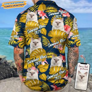 GeckoCustom Upload Cat Photo Summer Viber Hawaii Shirt N304 889326