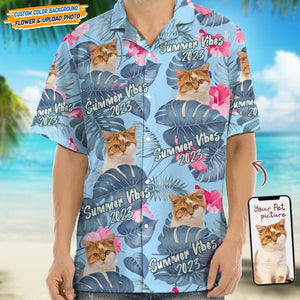 GeckoCustom Upload Cat Photo Summer Viber Hawaii Shirt N304 889326