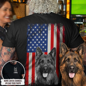 GeckoCustom Upload Dog Cat Photo America FlagShirt N369 888305