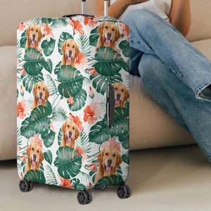 GeckoCustom Upload Dog Photo For Dog Lovers Hawaiian Luggage Cover TA29 889422