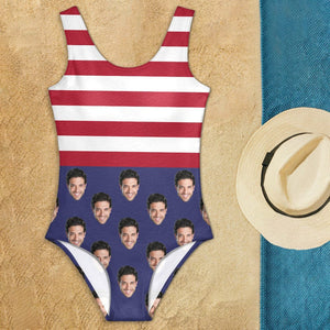 GeckoCustom Upload Face Photo With Flag Pattern Swimsuit TA29 889202