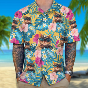 GeckoCustom Upload Funny Photo Hawaii Shirt For Cat Lover DA199 889541