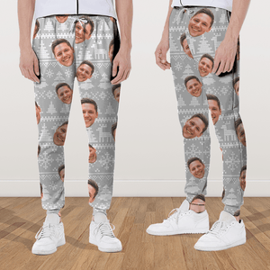 GeckoCustom Upload Human Face Christmas Matching Sweatpants N304 889864