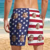 GeckoCustom Upload Human Face Photo American Flag Men's Beach Short TA29 889186
