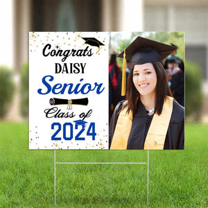 GeckoCustom Upload Image Yard Sign Graduation Day 2024, HN590