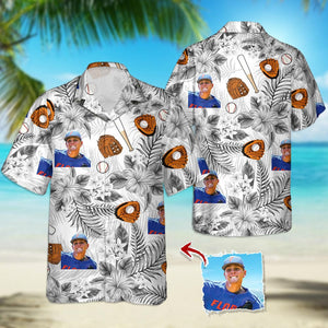 GeckoCustom Upload Photo Baseball Hawaiian Shirt, N304 888426