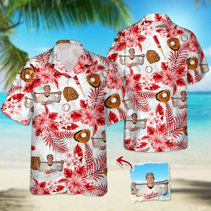 GeckoCustom Upload Photo Baseball Hawaiian Shirt, N304 888426