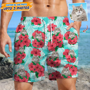 GeckoCustom Upload Photo Cat With Pattern Cool For Beach Short N369 888850 120728