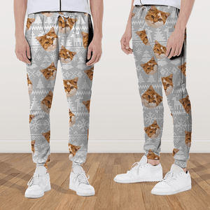 GeckoCustom Upload Photo Christmas Matching For Cat Lovers Sweatpants N304 889864