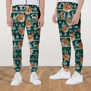 GeckoCustom Upload Photo Christmas Matching For Cat Lovers Sweatpants N304 889864