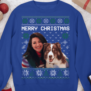 GeckoCustom Upload Photo Christmas Ugly Dog Cat Sweatshirt Hoodie 889819 Unisex T Shirt / Black / S