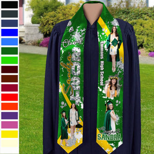 GeckoCustom Upload Photo Class Of 2024 Congratulations Graduation Gift Stoles N369 890186