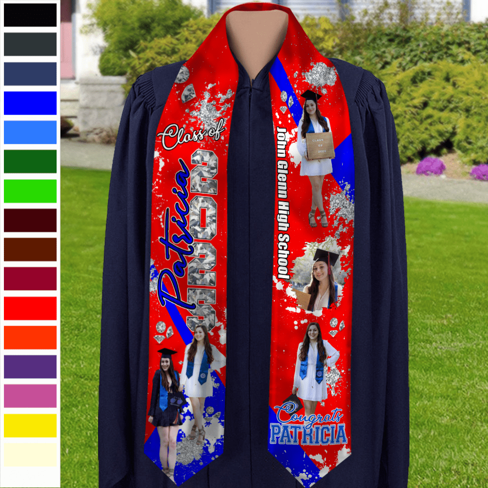GeckoCustom Upload Photo Class Of 2025 Congratulations Graduation Gift Stoles N369 890186