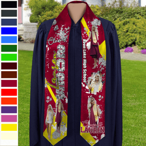 GeckoCustom Upload Photo Class Of 2025 Congratulations Graduation Gift Stoles N369 890186