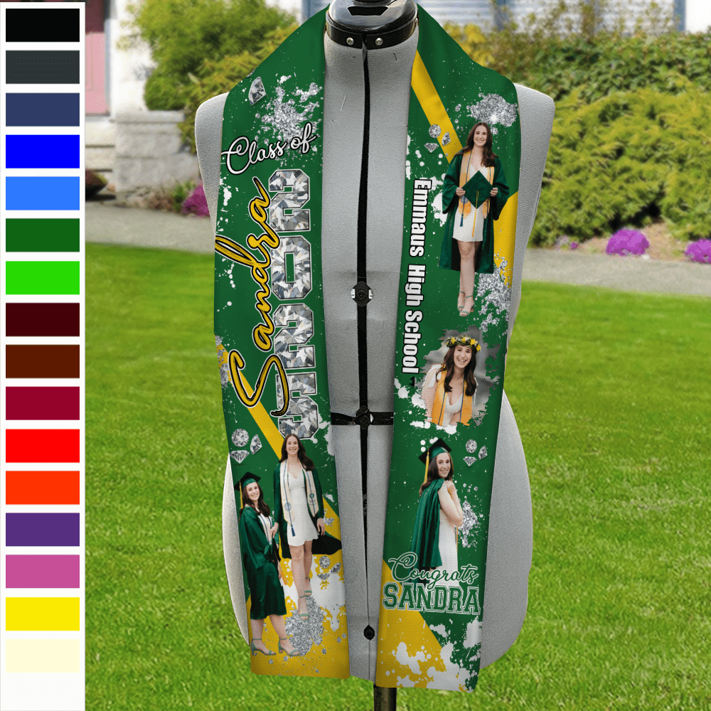 GeckoCustom Upload Photo Class Of 2025 Congratulations Graduation Gift Stoles N369 890186