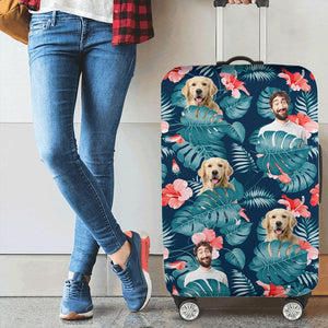 GeckoCustom Upload Photo Dog And Face Hawaiian Luggage Cover TA29 889424