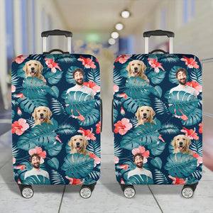 GeckoCustom Upload Photo Dog And Face Hawaiian Luggage Cover TA29 889424