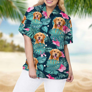 GeckoCustom Upload Photo Dog Woman's Hawaiian Shirt TA29 888326