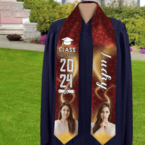 GeckoCustom Upload Photo Graduation Gift Stoles N304 6799 6x72 inch