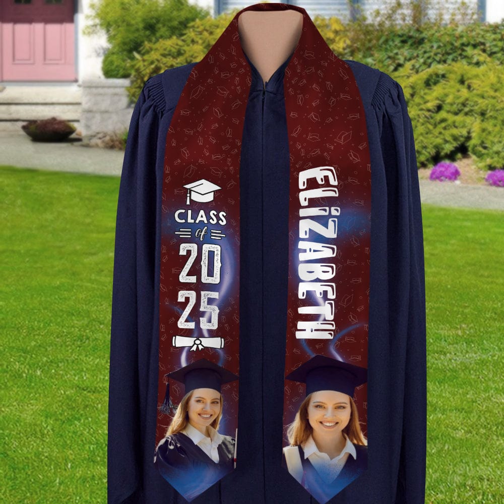 GeckoCustom Upload Photo Graduation Gift Stoles N304 6799 895068 6x72 inch