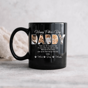 GeckoCustom Upload Photo Happy Father's Day For Cat Lover Dark Mug TH10 890909