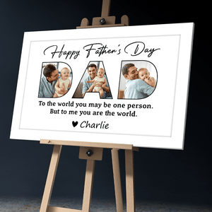 GeckoCustom Upload Photo Happy Father's Day Picture Frame Poster Canvas TA29 889061