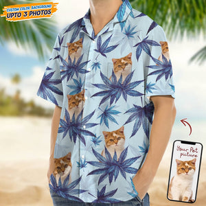 GeckoCustom Upload Photo I Like Cats And Weed Hawaii Shirt N304 889284